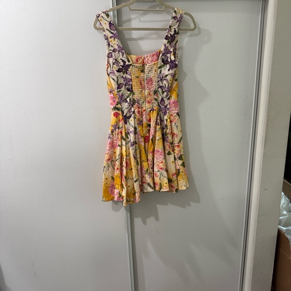 Agua Bendita Floral Yellow and Purple Mini Dress - Picture 2 of 6